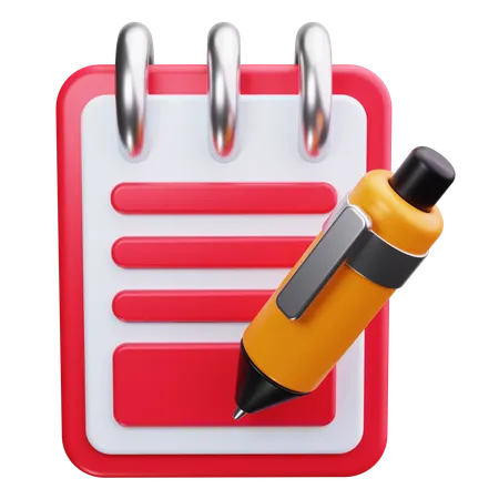 Caderno e caneta  3D Icon