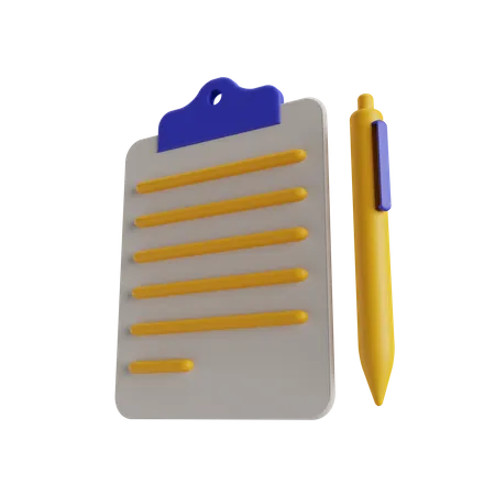 Caderno e caneta  3D Illustration