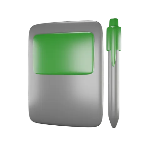Caderno e caneta  3D Icon