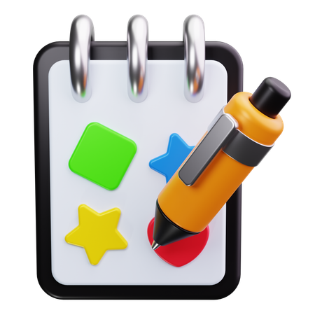 Rabiscos de caderno  3D Icon