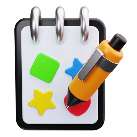 Rabiscos de caderno  3D Icon