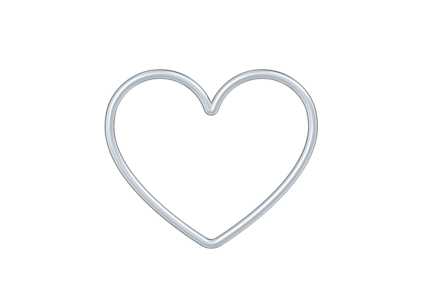 Coeur avec cadre argenté  3D Icon