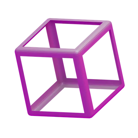 Géométrie de base du cube de cadre  3D Icon