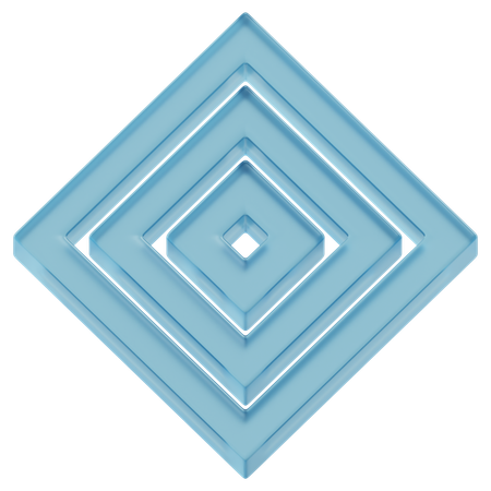 Cadre diamant en verre bleu multicouche  3D Icon