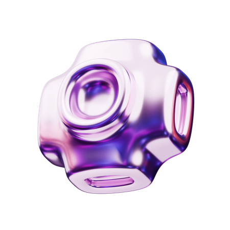 Cadre géométrique abstrait chromatique en forme de croix  3D Icon