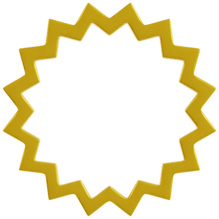 Cadre Géométrique En Zigzag Doré  3D Icon