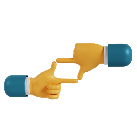Geste de la main du cadre  3D Illustration