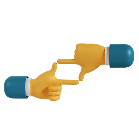 Geste de la main du cadre  3D Illustration