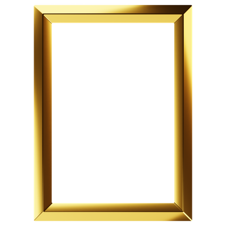 Cadre rectangle doré  3D Icon