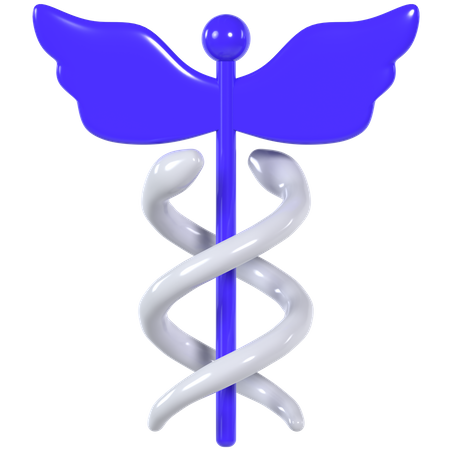 Caduceus Symbol  3D Illustration