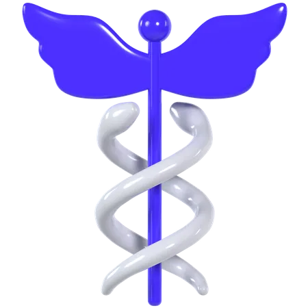 Caduceus Symbol  3D Illustration