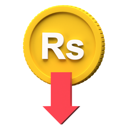 Cae el tipo de cambio de la rupia de Sri Lanka  3D Icon
