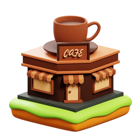 カフェ  3D Icon