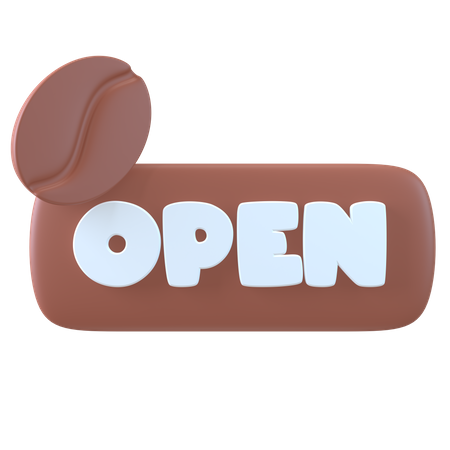 Café aberto  3D Icon