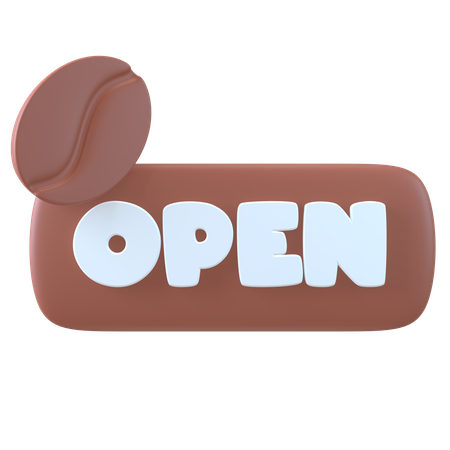 Cafe abierto  3D Icon