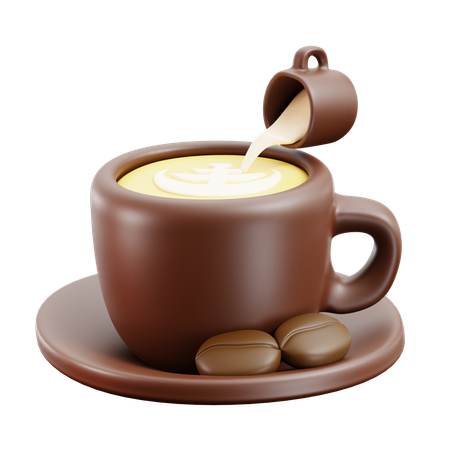 Art du café au lait  3D Icon