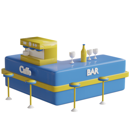 Cafe Bar  3D Illustration