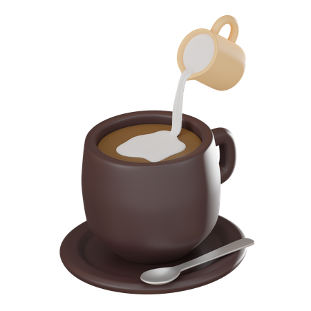 Café com latte art cativante  3D Icon