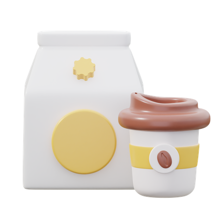 Café com leite  3D Icon