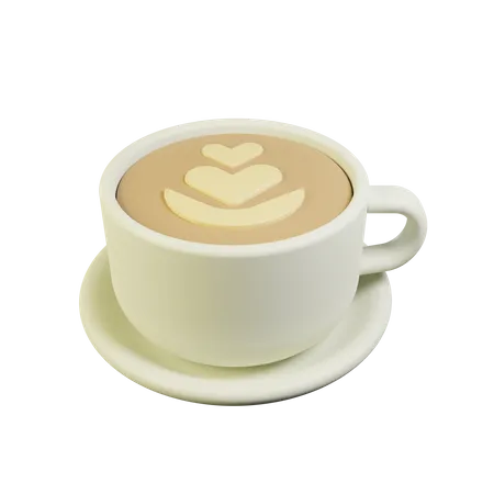 Café com leite  3D Icon