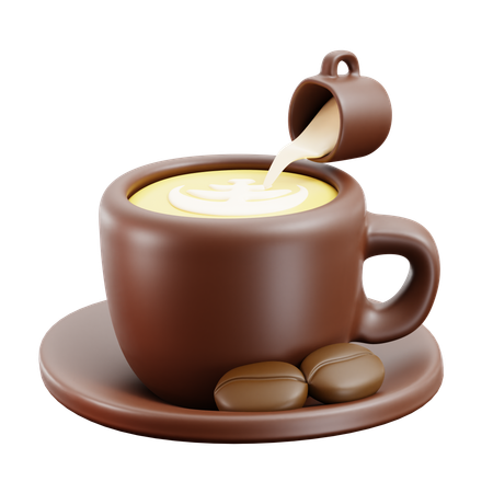 Arte com café com leite  3D Icon