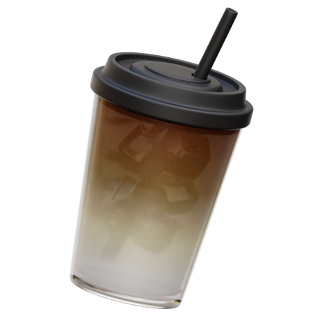 Café com leite gelado  3D Icon