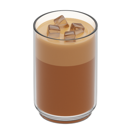 Café com leite gelado  3D Icon