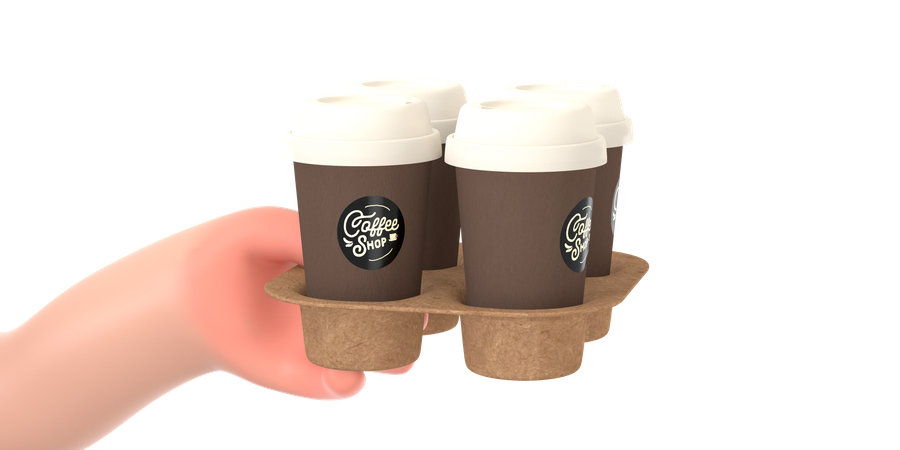 Commande de café  3D Illustration