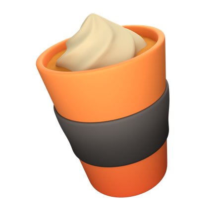 Café con leche con especias de calabaza  3D Icon