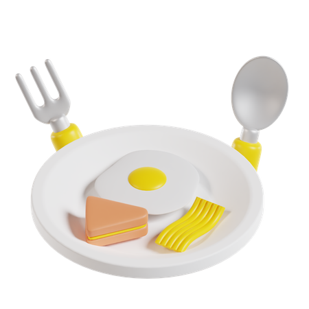 Café da manhã  3D Icon