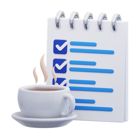 Café e diário  3D Icon