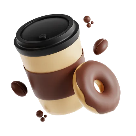 Café e donut  3D Icon