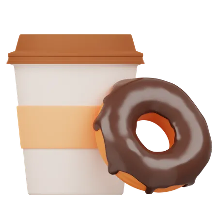 Café e donut  3D Icon