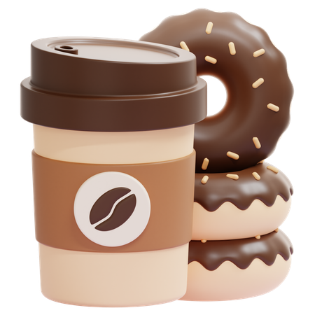 Café e donut  3D Icon