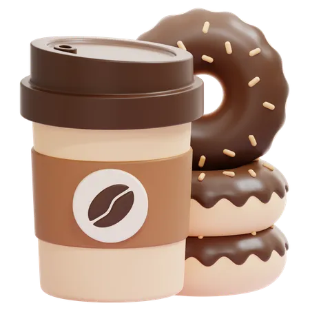 Café e donut  3D Icon