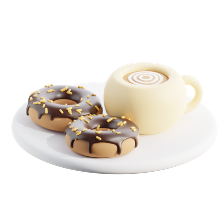 Café e donuts  3D Icon