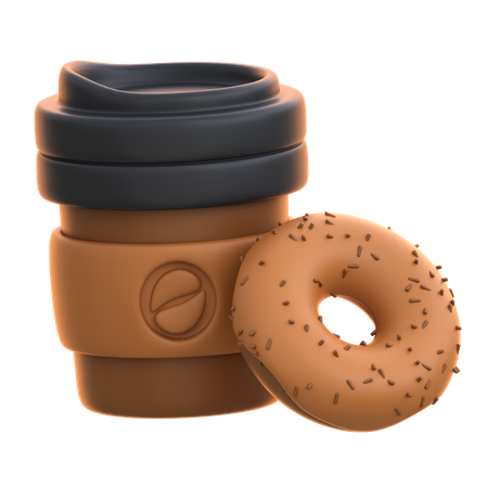 Café e donuts  3D Icon