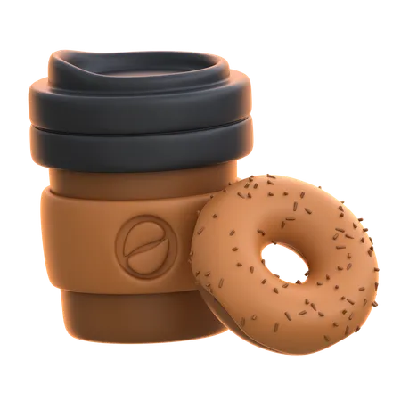 Café e donuts  3D Icon