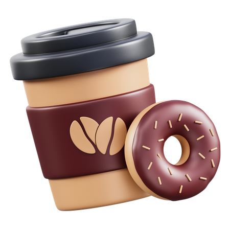 Café e donuts  3D Icon