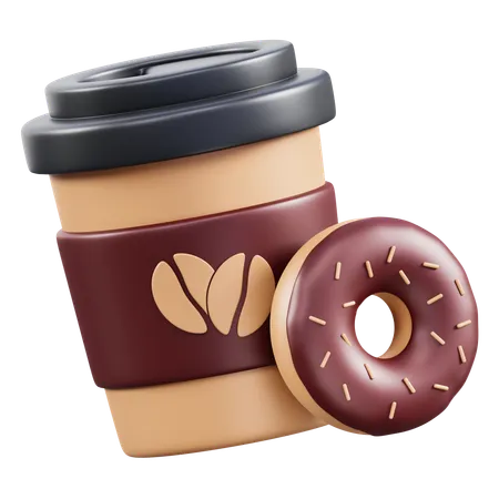 Café e donuts  3D Icon