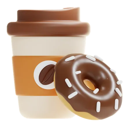Café e donuts  3D Icon