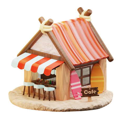 Cafe en la playa  3D Icon