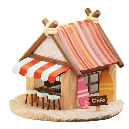 Cafe en la playa  3D Icon