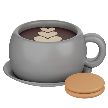 Café et biscuits  3D Icon