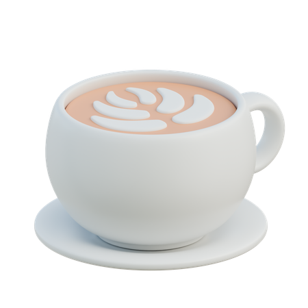 Café au lait  3D Illustration