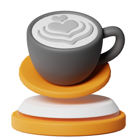 Arte del café con leche  3D Icon