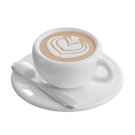 Arte del café con leche  3D Icon