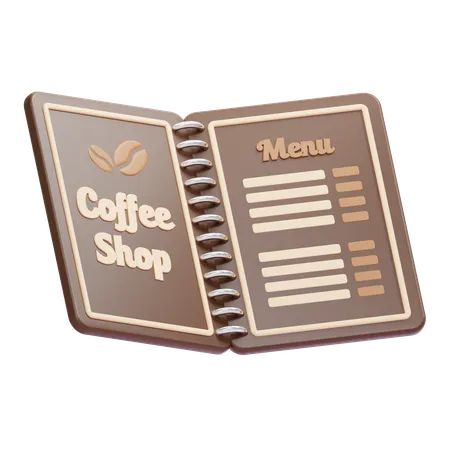 Menu de livre de café  3D Icon