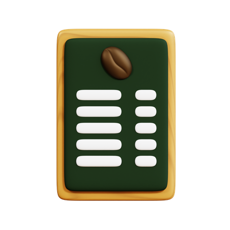 Menu de livre de café  3D Icon