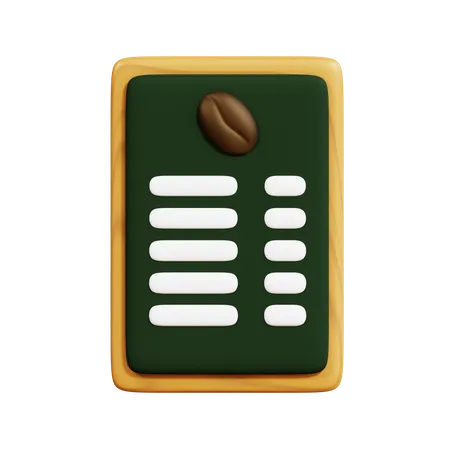 Menu de livre de café  3D Icon